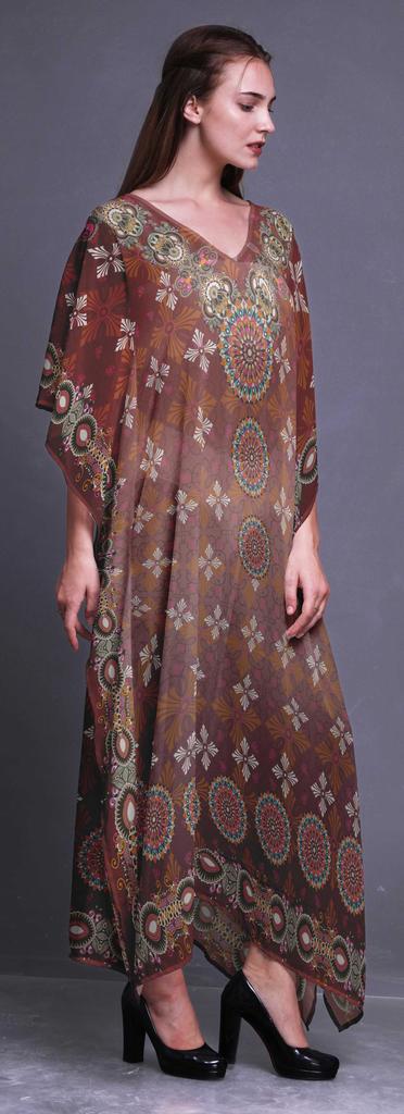 Phagun Floral Ethnic Womens Long Beach Kaftan Beachwear Bikini Coverup Maxi