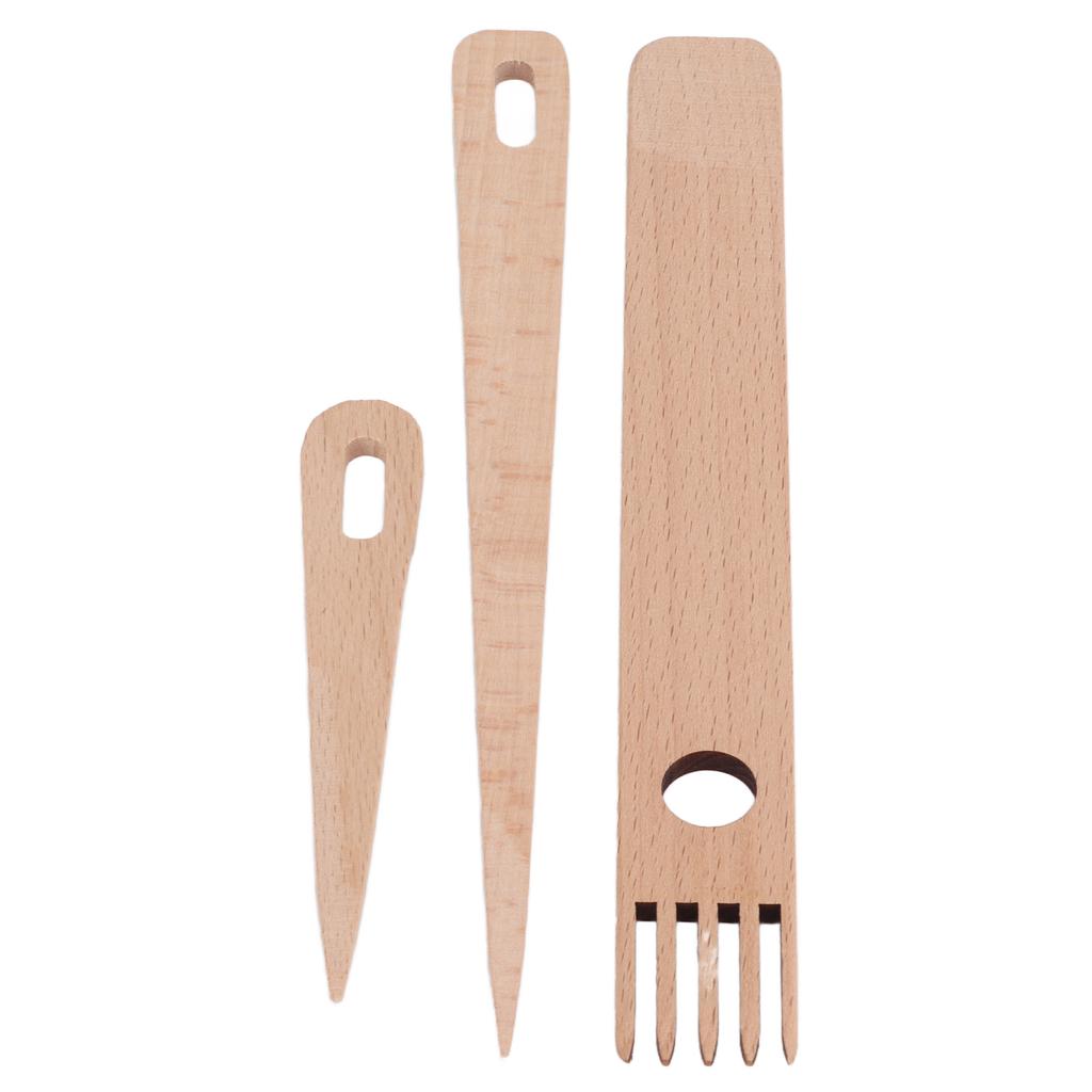 3pcs Weaving Needles Wooden Large Eye Weaving Crochet Needles for DIY Crafts Household Waving Sewing