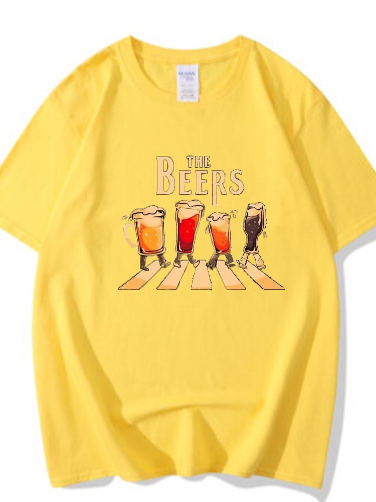 The Beers Printing Men T Shirts Breathable Brand Tops Street Fashion T-shirt Mens Casual Summer Loose Oversizeed Tees streetwear