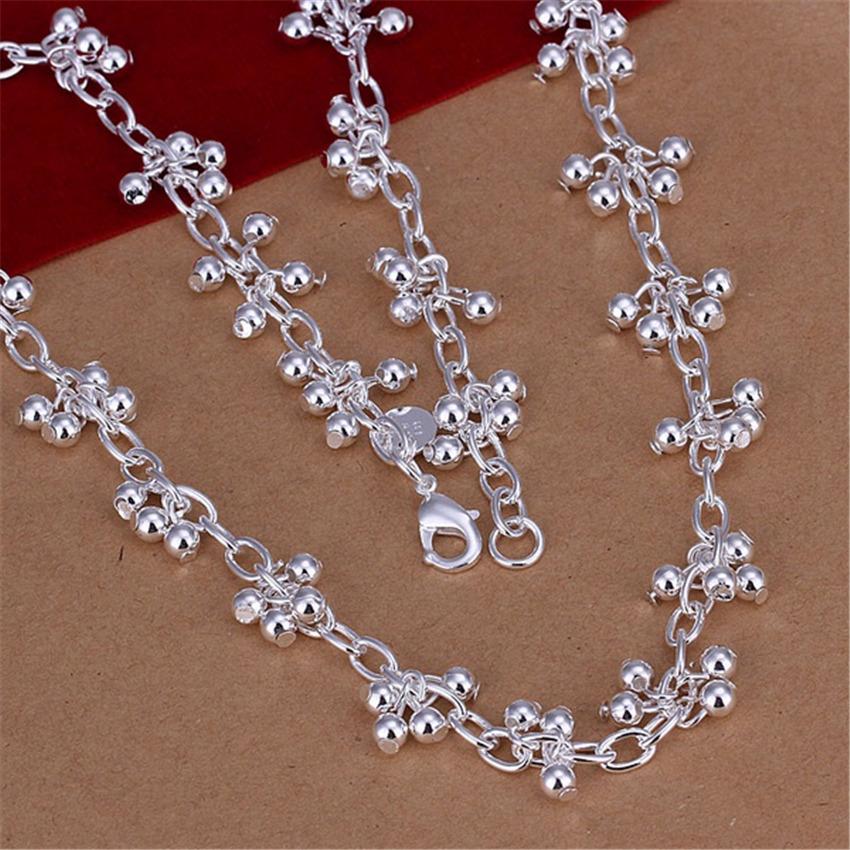 925 Sterling Silver Beads Chains Necklaces For Women Luxury Designer Jewelry