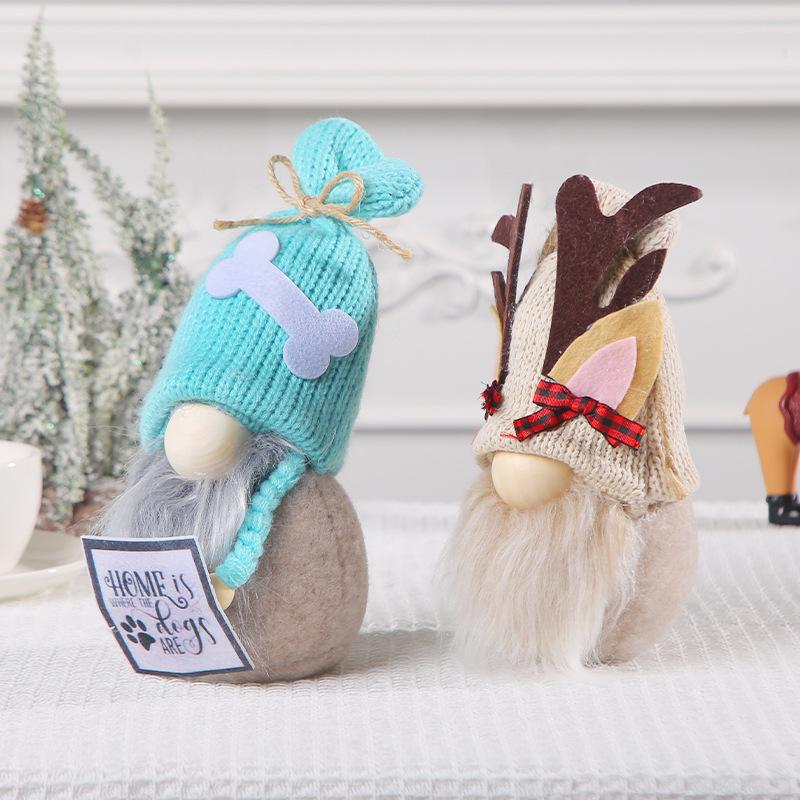 Hong Kong Christmas Craft Decorations Christmas Doll Rudolph Doll Ornaments Knitted Faceless Doll Goblin