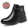 Winter fur integrated mother cotton shoes velvet flat-soled women's short boots non-slip wool shoes medium and old large size women's shoes