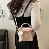 Street Style Small Bucket Bag For Women With Zipper Closure And Phone Pocket