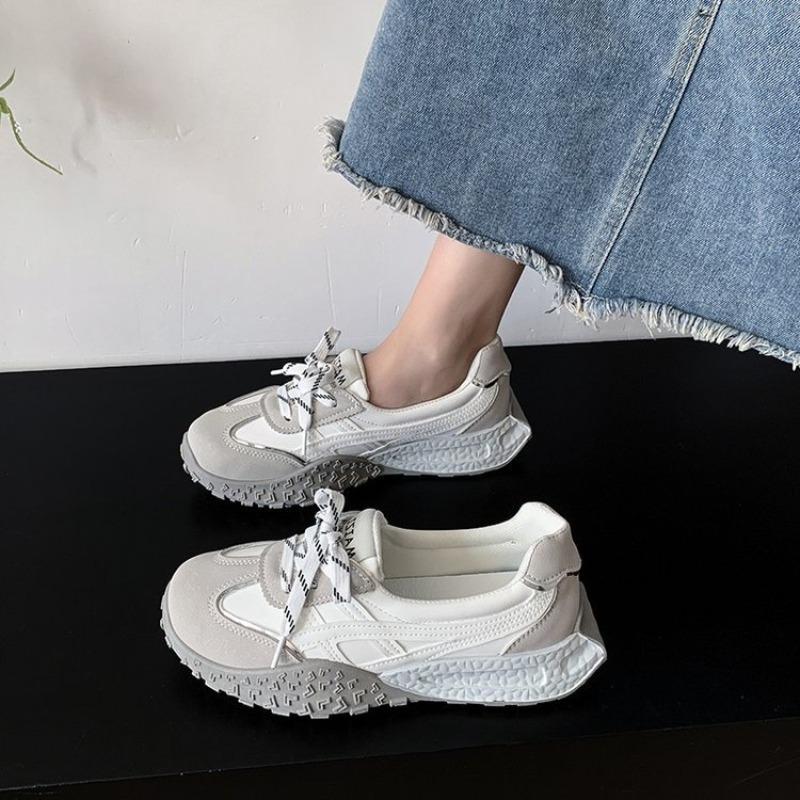 Street Shot Platform Sports Shoes Summer New Light Mouth Lace-up Running Shoes College Style Color Matching