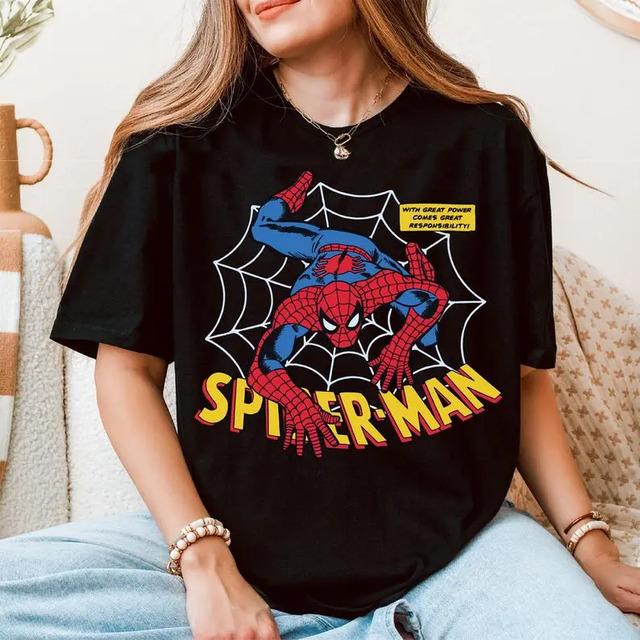 Camiseta Estampada De Spider-man With Great Power Comes S