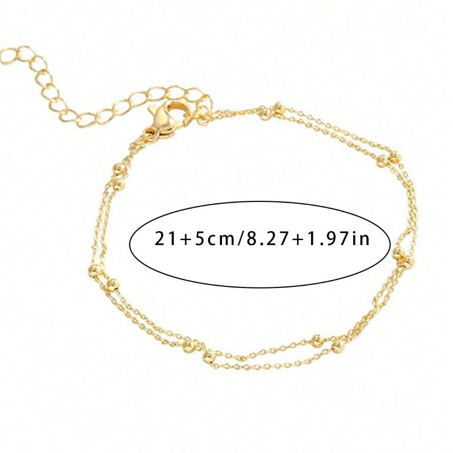 Multi-Layer 1Mm Bead Chain Anklet, Women'S Anklet Bracelet, Fashionable Anklet Jewelry