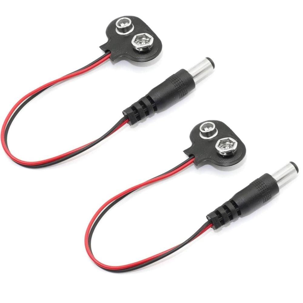 10pcs T-type Male DC Plug 5.5*2.1mm DC Power Plug Professional Battery Snap Electronic Projects