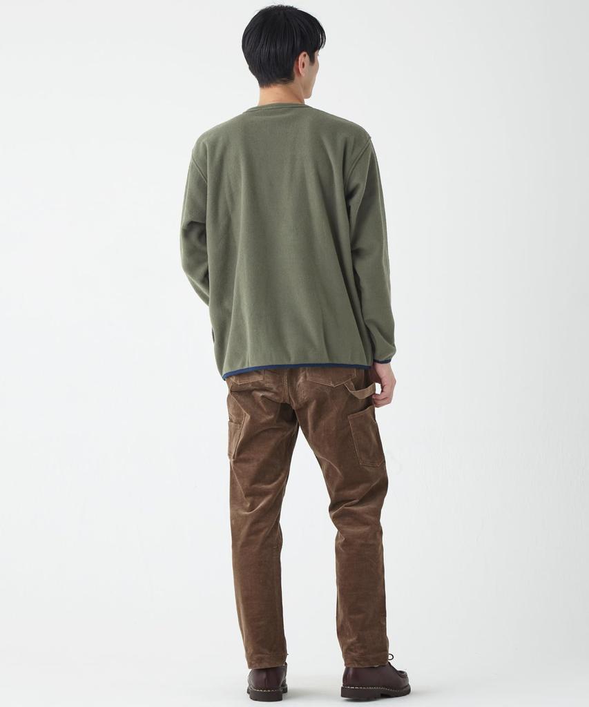 Brushed Boucle Fleece with Pocket Design Long Sleeve for Khaki [CLIFFE MAYER] T-shirt Men, MEDIUM,