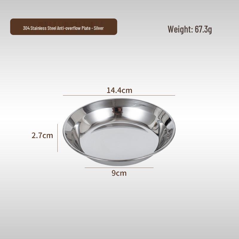 

304 Stainless Steel Round Plate: Versatile Snack, Fruit, Dinner, and BBQ Plate for Students and Kindergartens - Gold Finish