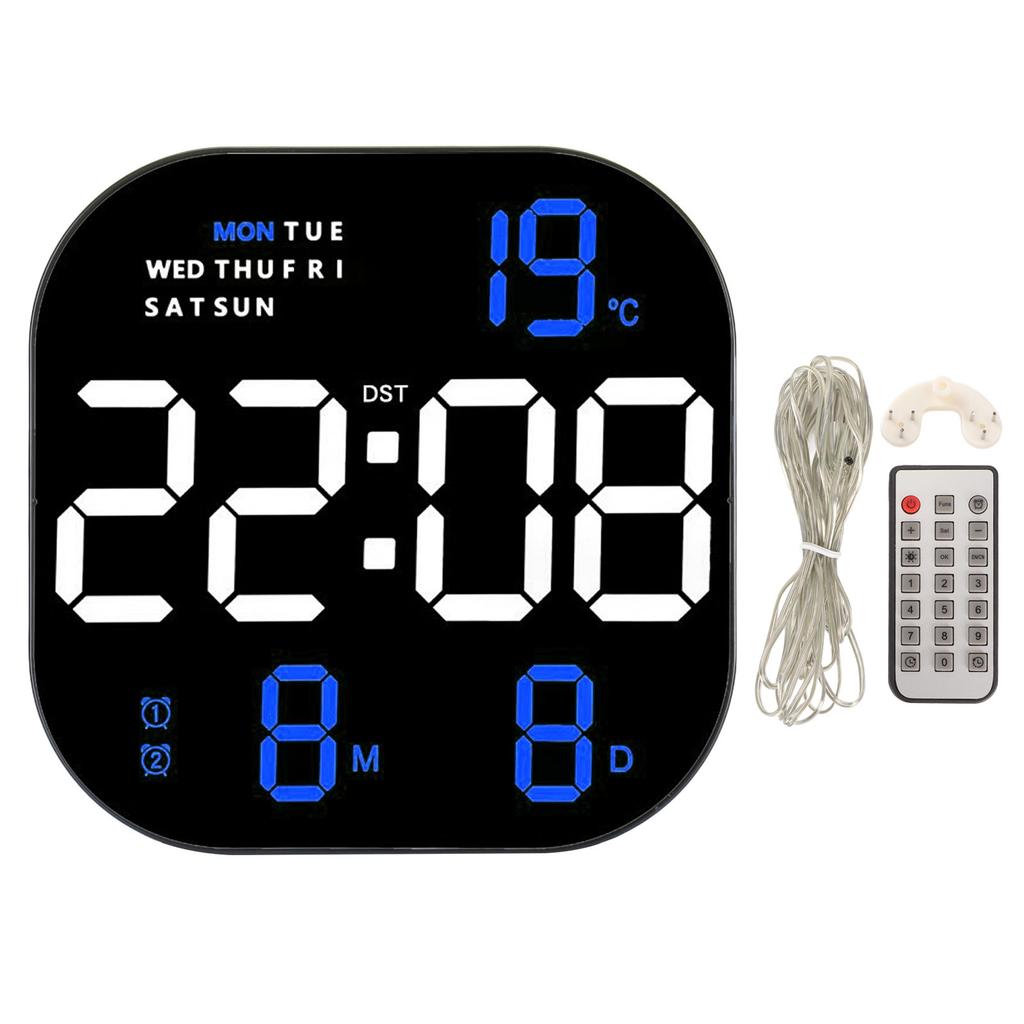 Digital Clock Large Screen LED USB 5V Remote Multifunctional Temperature Month Display Luminous