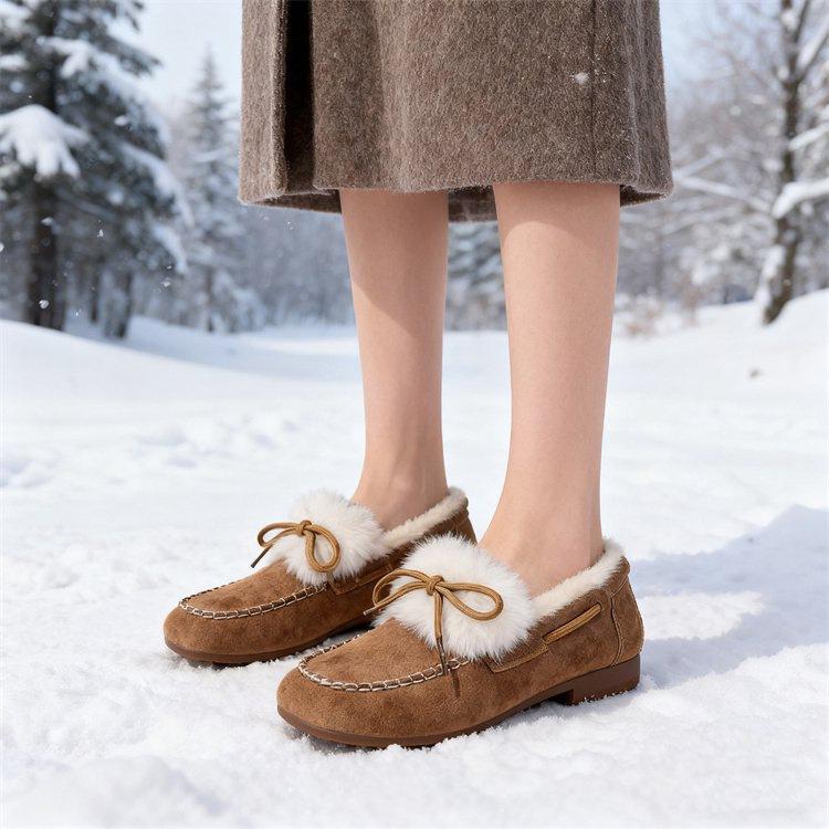 2025 winter new British style soft sole comfortable Doudou shoes Internet celebrity popular Mao Mao shoes women's velvet versatile cotton shoes