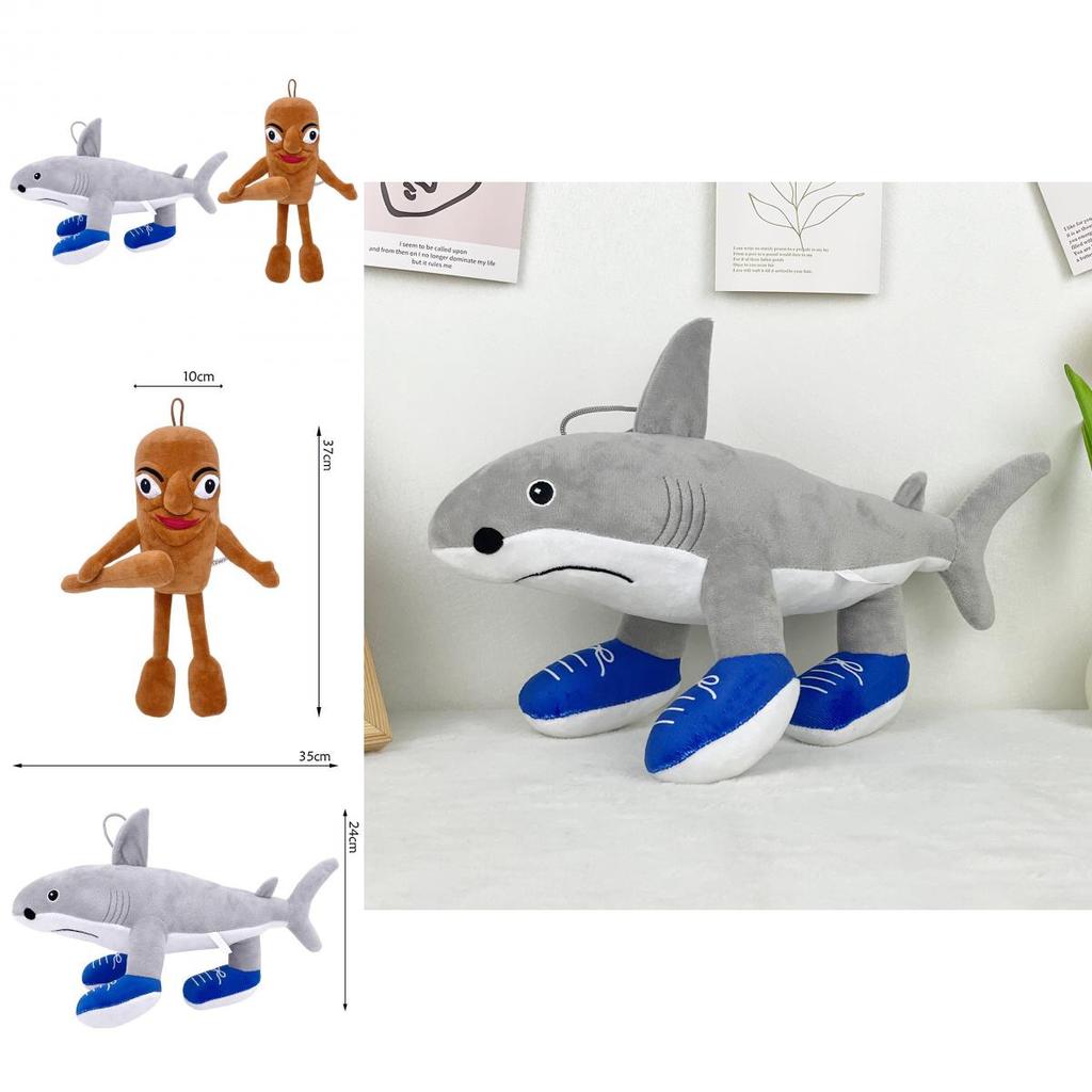 Shark Plush Toy With Pp Cotton Filling Short Plush Animal Stuffed Doll For Kids