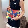 Stylish Colorful Envelope Bag Trendy Fashionable Pu Handbag For Women Casual Use