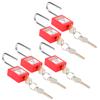 5 Sets 38mm Lockout Lock Insulation LOTO Nylon PA Steel for Nuclear Energy Logistics TransportRed