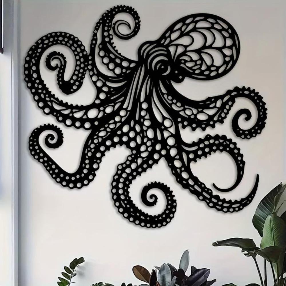 

Large Metal Octopus Wall Art Sculpture Victorian Gothic Laser Cut Tentacle Design