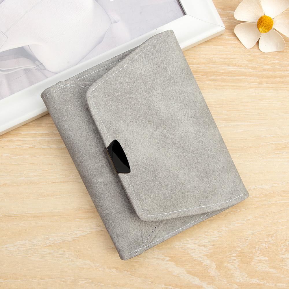 Women's Short Small Wallet, Retro Matte Leather Change Bag, Card Bag, Thin Wallet.