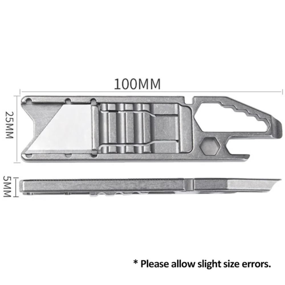 Titanium Alloy Utility Knife Multi-function Tool EDC Portable Outdoor Sliding Blade Knife Metal Ruler Bottle Opener