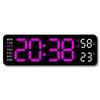 Sveglia Digitale Elettronica Rettangolare a LED Luminosità Regolabile Font Colorato Orologio da Parete Numerico Creativo per Decorazione Camera da Letto