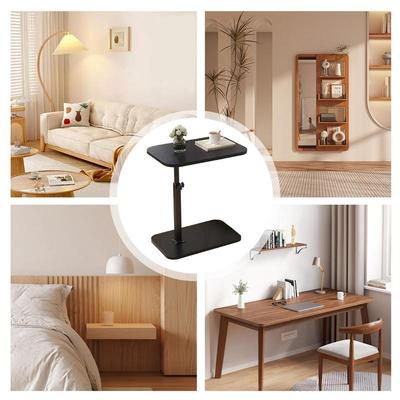 Adjustable C-shaped Table for Small Spaces 360-degree Horizontal Rotation Multifunctional Use 360 Degree Rotating End Table