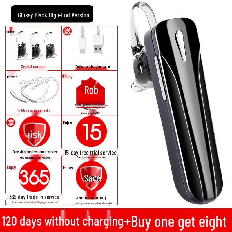 Universal Bluetooth 5.3 Sports Headset: Ultra-Long Battery, In-Ear/Over-Ear Design for Driving & Running