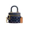 COACH Trail Denim With Refined Calfskin Handbag Mini Women's Brass & Blue CT097-B4BL
