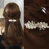 Elegant Floral Hair Barrette, French Clip Spring Hair Claw,  Accents, Bridal Hair Accessory For Half-Up Hairstyles