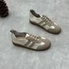 Handgemachte Lederschuhe Vintage Round Head Rindsleder Casual Damenschuhe