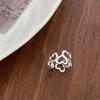 925 Sterling Silver Rings for Women Couple Minimalist Handmade Simple Hollow Heart Ring Party Jewelry Gift Prevent Allergy