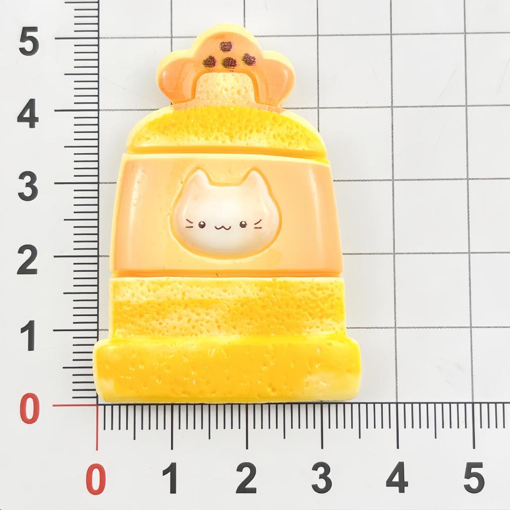 Medium Cat Snack Cookie Resin Accessories: Cream Glue DIY Clips, Hair Ties, Shoe Buckles, Water Cup Materials.