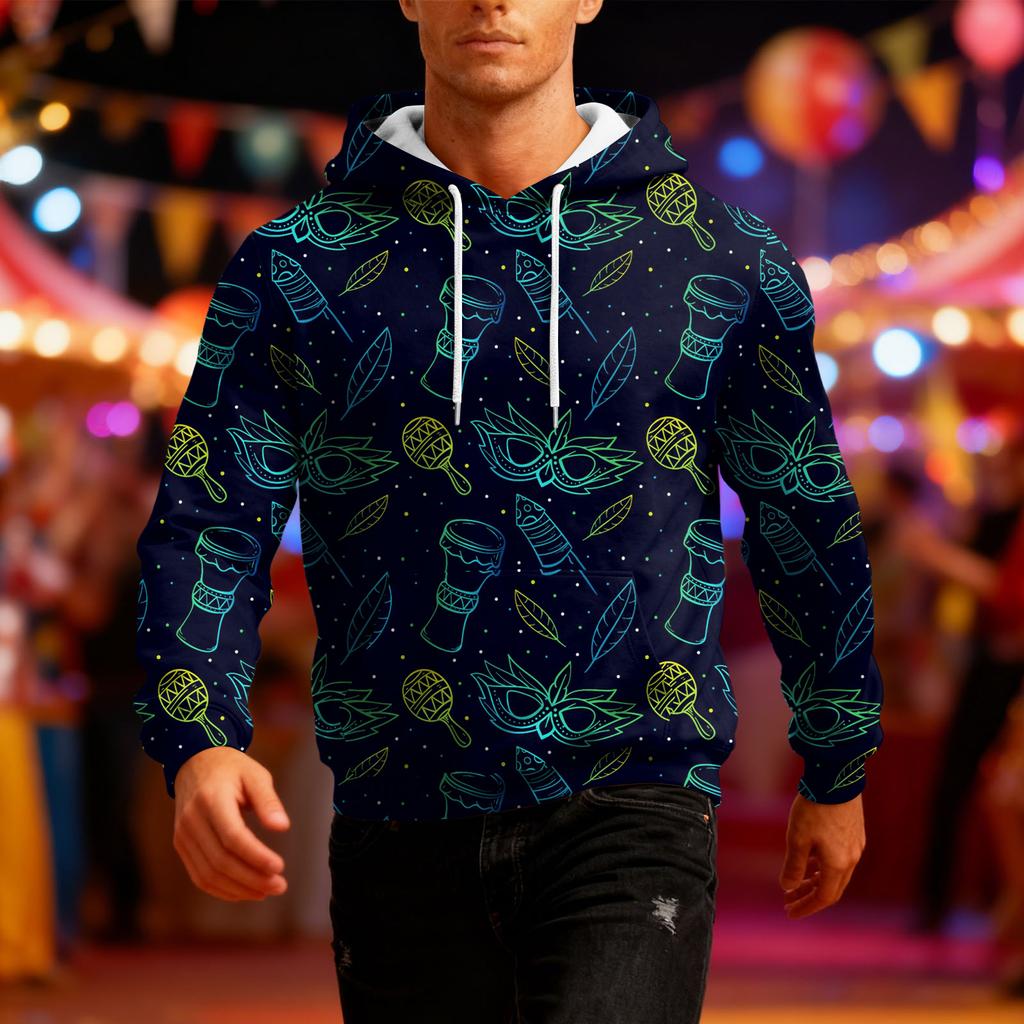 Men's Long-Sleeve Casual Hooded Sweatshirt