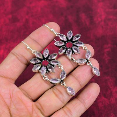 Roosad Kunziidi kõrvarõngad, Gemstone ehted, 925 Prooviga Tahke Sterling Hõbe Käsitööna Valmistatud Kõrvarõngad, Viimase Disainiga Ehted