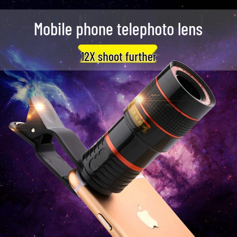 

High-Definition 8x/12x/20x Telephoto Zoom Lens for Mobile Photography 8x Lens - Black