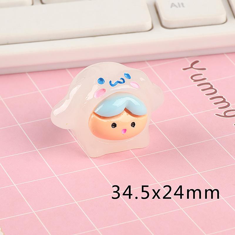 Cartoon Luminous Duck Resin Cabochon Miniature Dollhouse Accessories Diy Scrapbook Craft Christmas Decorations For Home