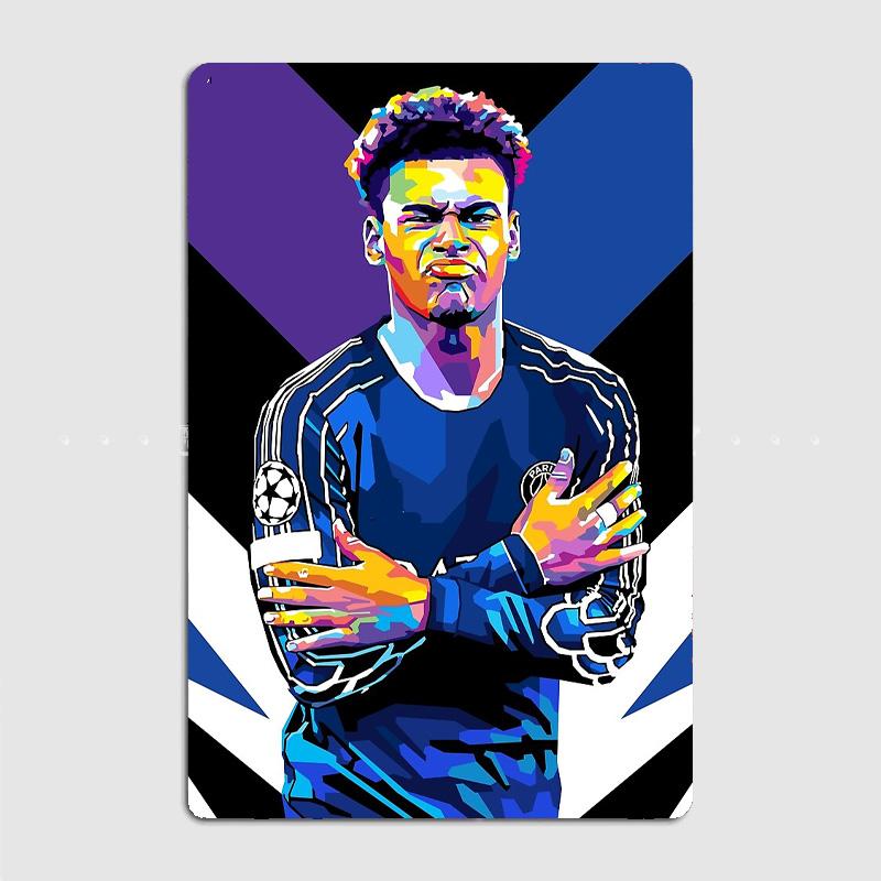 Désiré Doué Fußballspieler Retro Poster Metallschild Poster Bar Innenraum Schlafzimmer Wandkunst Heimdekor Raumdekoration