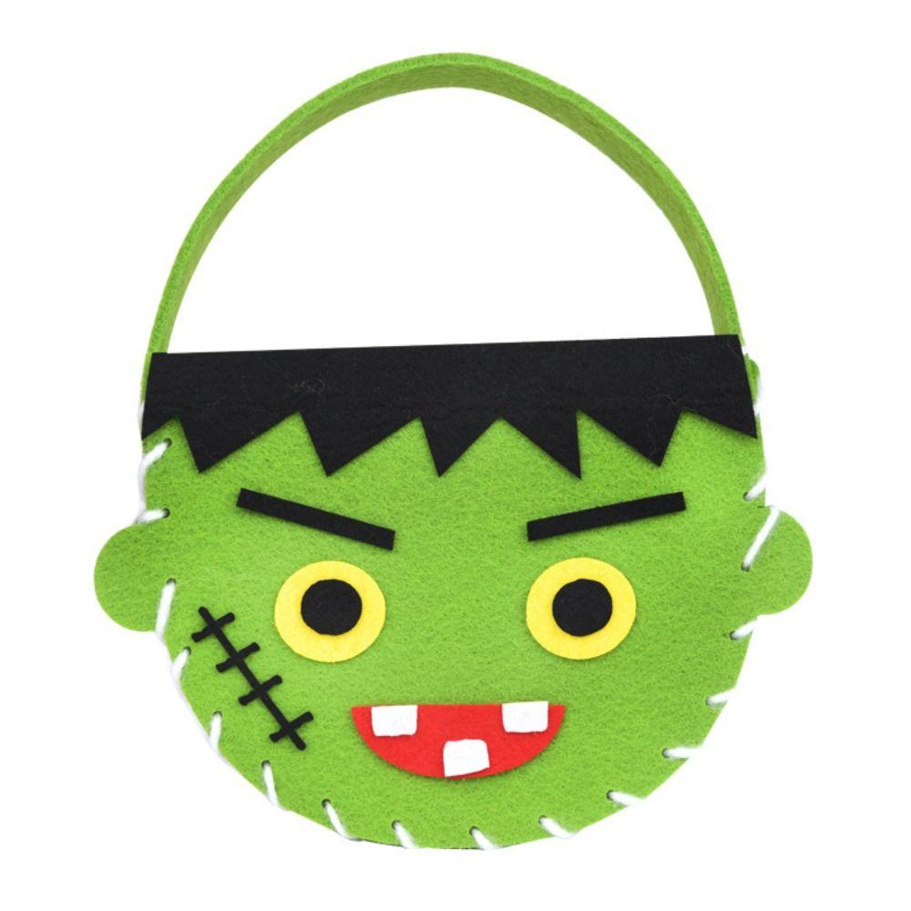 Storage Bucket Halloween Candy Bag Trick Or Treat Gift Basket Cartoon Halloween Bag  For Kids