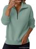Pull en tricot pour femme 2026 à fermeture éclair et col revers - Coupe ample à manches longues pour un style décontracté