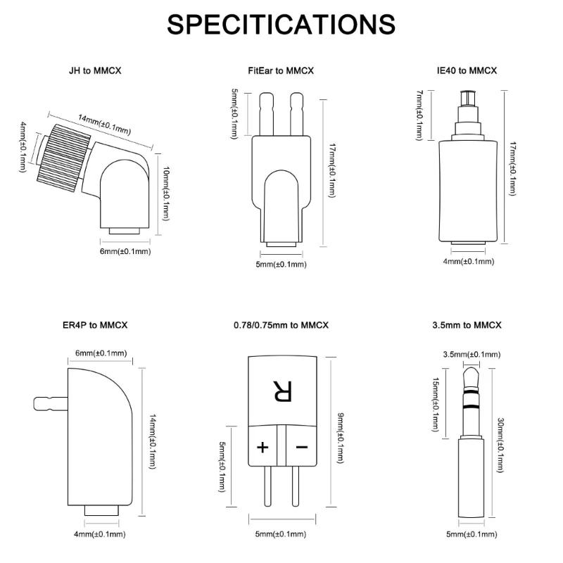 MMCX Female Jacks Adapters for IE300/600/900 N5005 Headphones With Gold Plateds Connectors For DIY Sound Enthusiasts