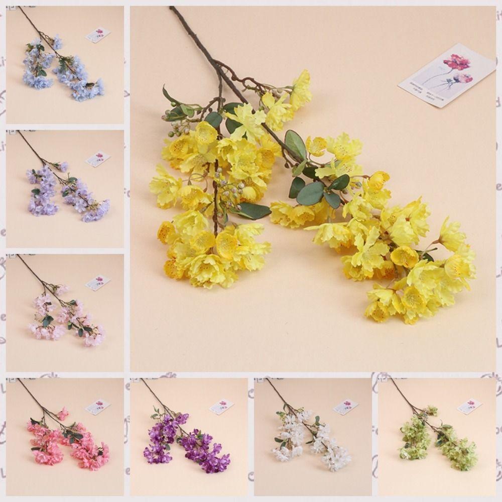 90cm Silk Cherry Blossoms Branch Plastic Fake Flower  Home Garden Decor