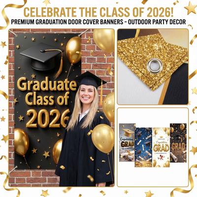 Graduation Door Cover Graduation Party Scene Decoration Hanging Cloth Banners Outdoor Decoration