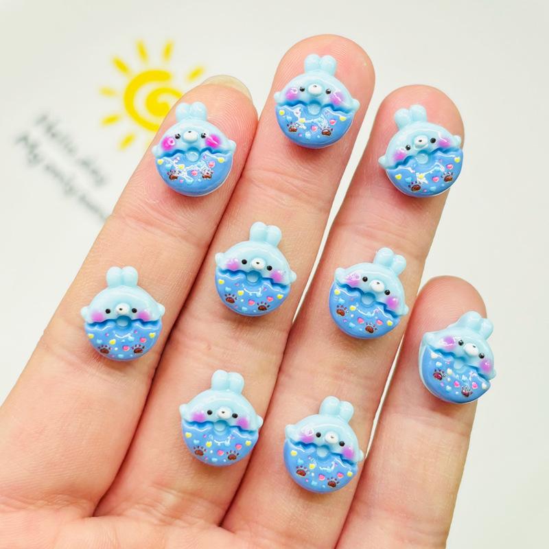 

30 Pcs Latest Cute Small Resin Animation Little Bear Rabbit Donuts Flatback Ornament Jewelry Making Manicure Hairwear Accessories A78