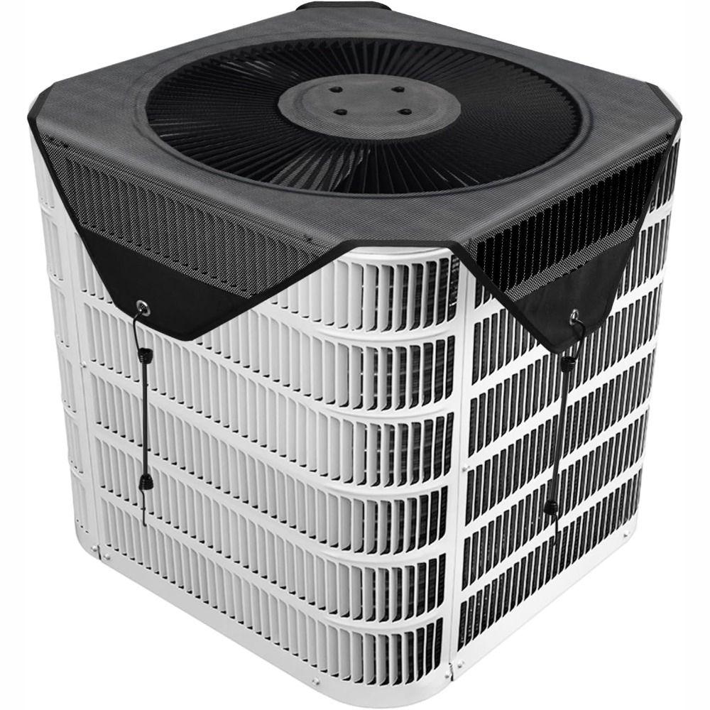 New Top Universal Air Conditioner Covers Heavy Duty Mesh Black Central Ac Cover Multisize AC Cover Defender All Season