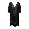 2026 Spring/Summer 3D Print Deep V-Neck Irregular Tassel Dress