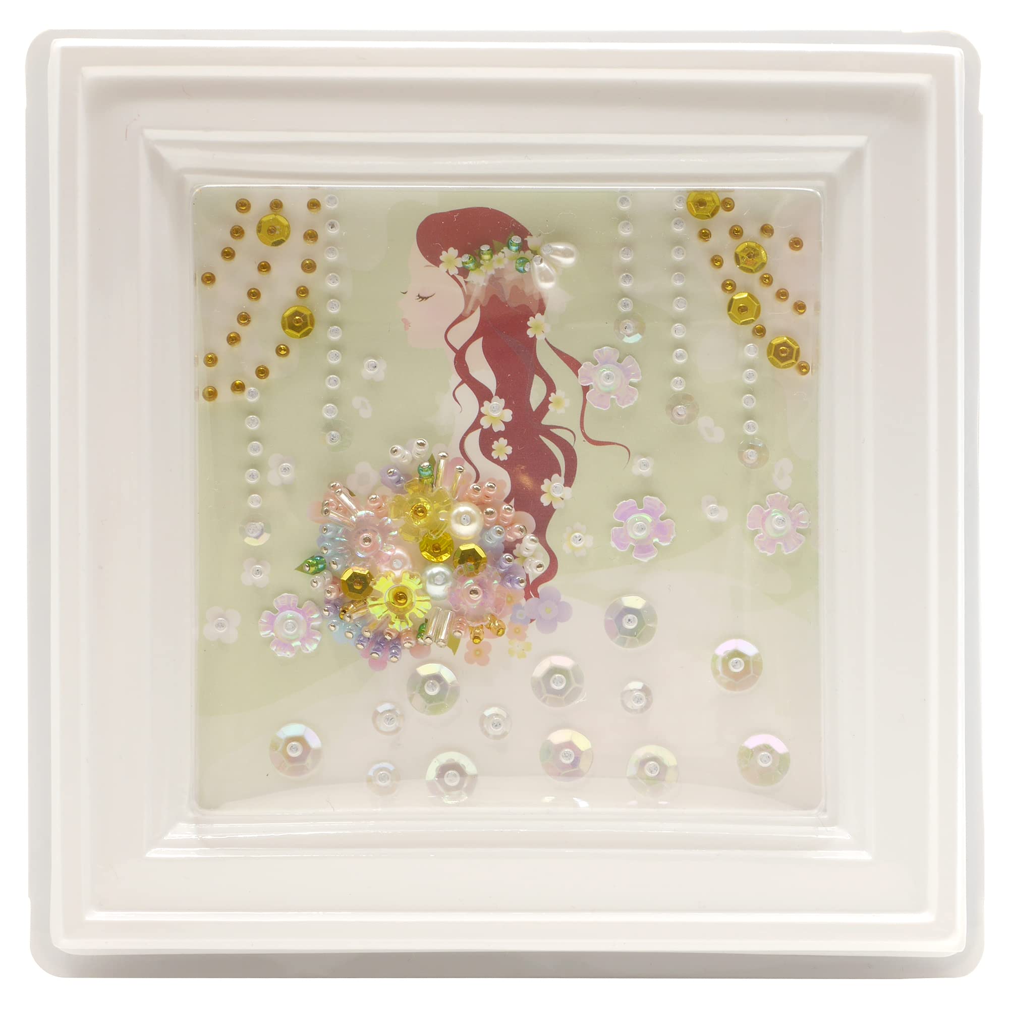 

TOHO Mini Push Bead Kit for Wedding Frame Size 155mm x 155mm Diameter 100mm x Dresses, (Inner 100mm), G-427