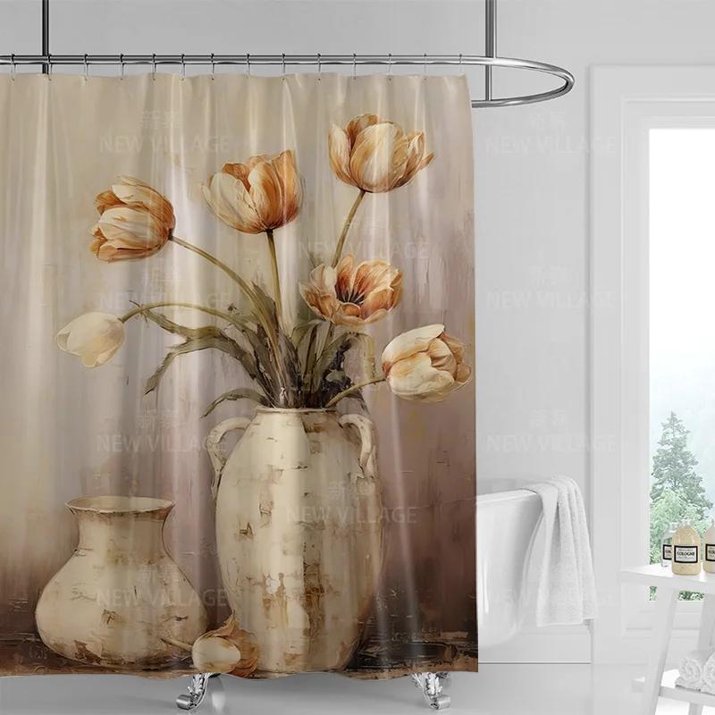 

Retro tropical leaves shower curtain waterproof extended bathroom bathtub shower curtain /bathroom decorative curtain 180x180cm W90xH180cm