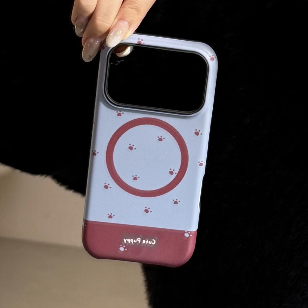 Magnetyczny uchwyt do etui na telefon Apple 16 dla IPhone 17 Pro dla Max Film 15 Zimowy szczeniak Kreskówka 11 Twardy