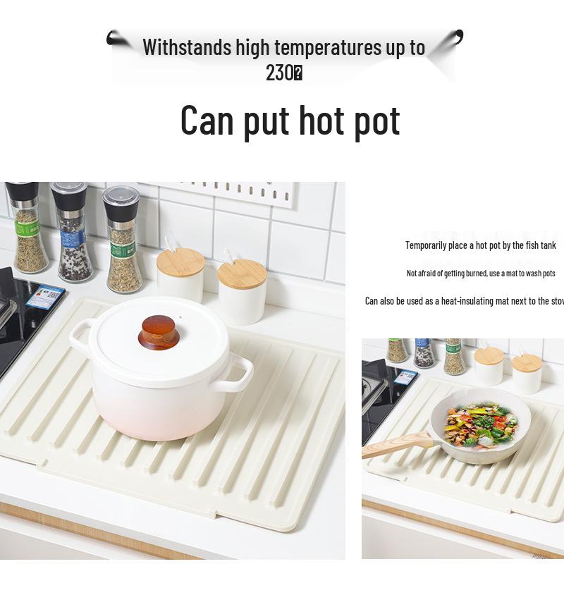 Silicone Multi-functional Kitchen Mat: Sink Splash Guard & Heat-Insulating Draining Mat