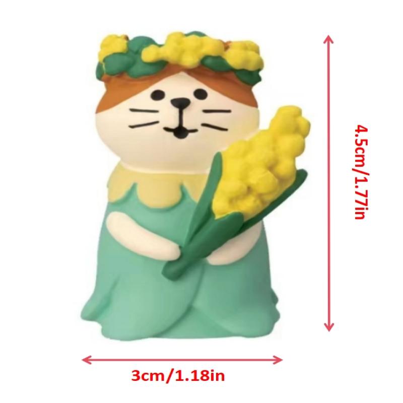 Japanese Zakka Cat Statue Cat Miniature Figurine Wedding Lover Cat Model Resin Ornament Car Home Decoration Photography Props