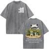 Rapper Bad Bunny Vintage gewaschene T-Shirts Debi Tirar Mas Fotos DTMF Album T-Shirts Herrenbekleidung Mode Hip Hop Baumwoll-T-Shirt