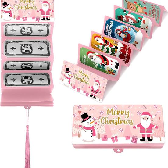 2026 Christmas Cash Gift Envelope 10-Slot Surprise Holder Festive Card Cash Wallet Personalized Gifts Fancy Red Tassel for Family Friends