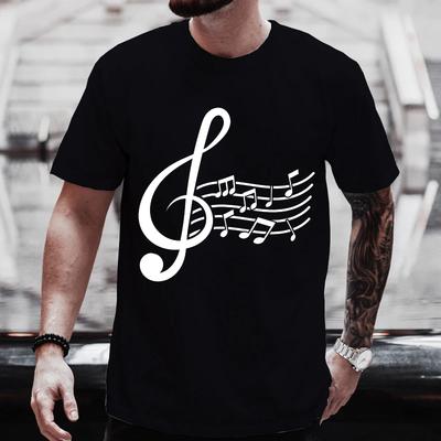 2024 Erkek Kadın Moda Tişörtler Yaz Kısa Kollu Tişört Üstler Müzik NOTALARI Tasarımı Tişört Moda Günlük Üstler
